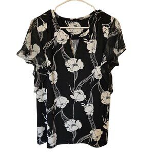 Professional Black and White Work Blouse